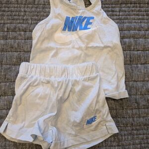 Nike White and Light Blue Athletic Set